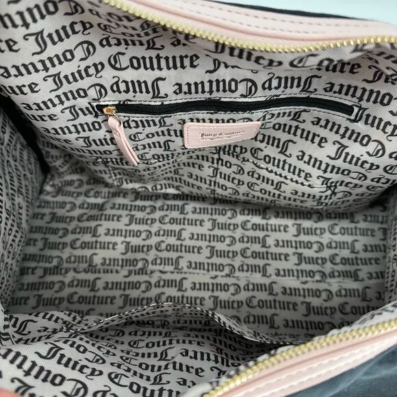 NWT Juicy Couture Heritage Weekender Bag Black Pink Velour Crown Duffel TikTok - Picture 10 of 11